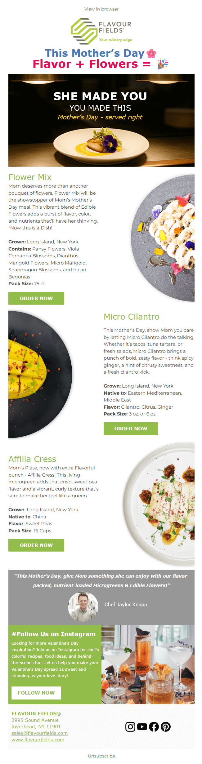 This Mother’s Day🌸
Flavor + Flowers =