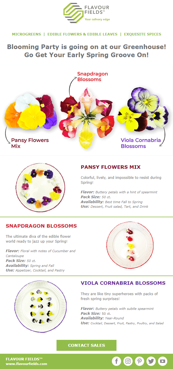 edible flowers newsletter