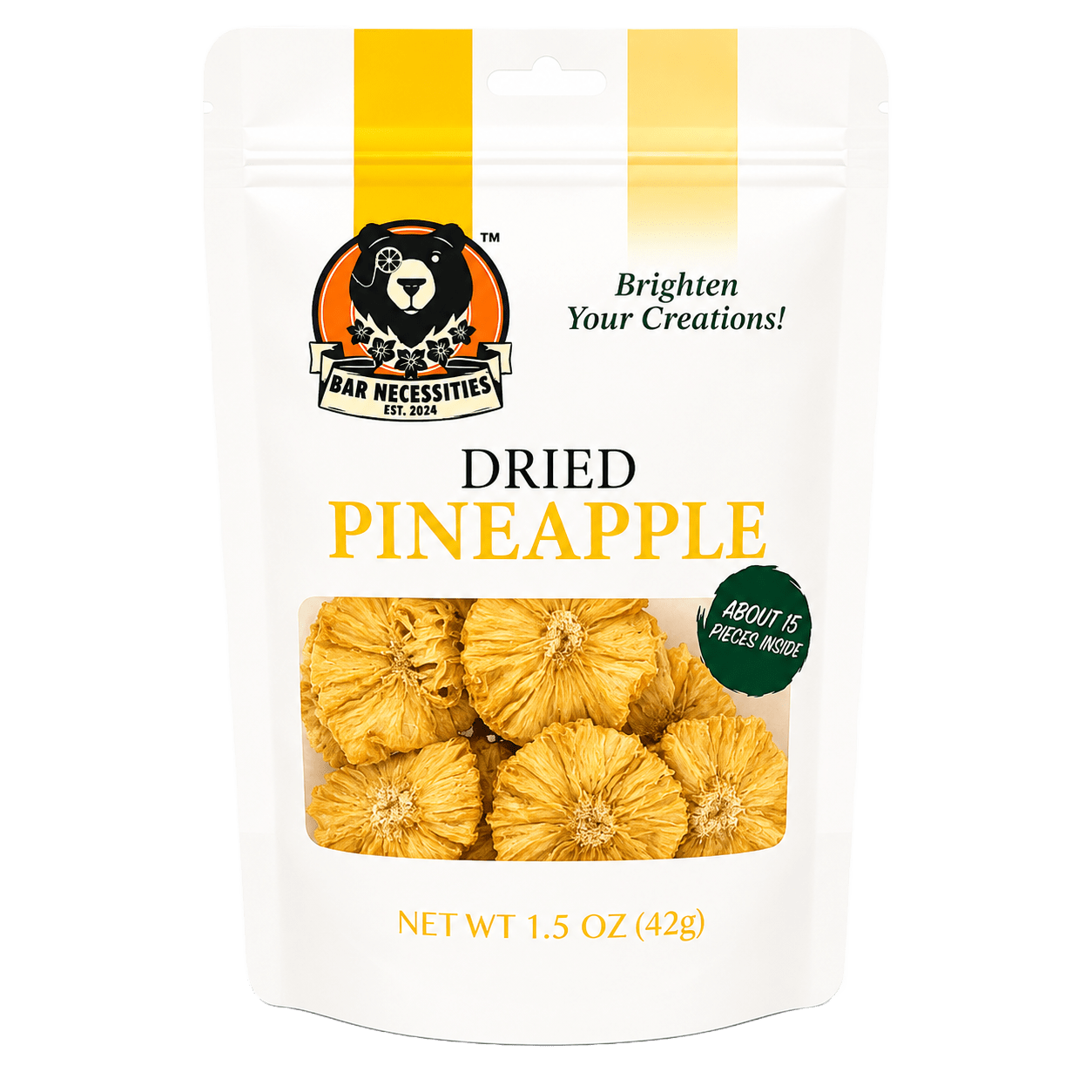Pineapple-Retail-Bag Dehydrated pineapple slices retail bag